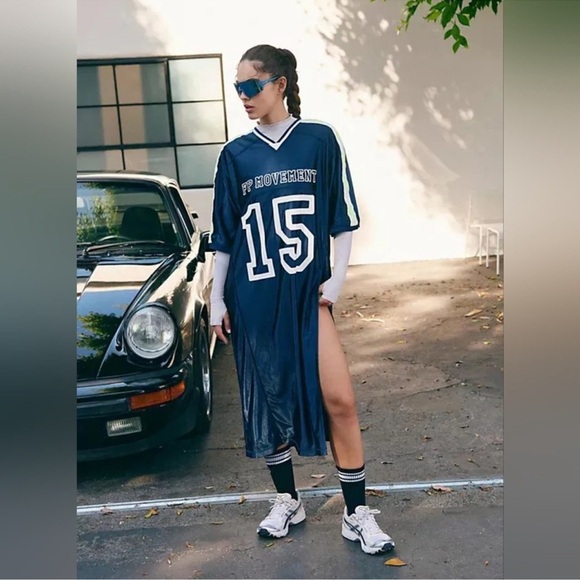 Free People Movement Happy Camper Jersey Athletic Sporty Streetwear Tee Dress - Picture 1 of 10